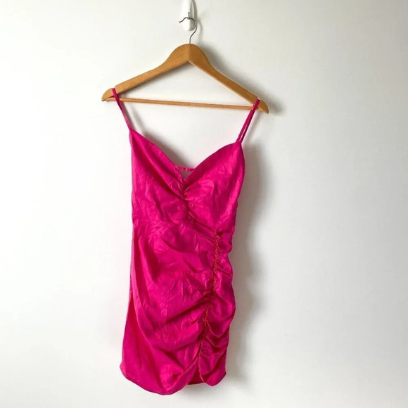 Zara Linen Blend Beaded Draped V Neck Mini Dress NWOT Size Small - Picture 6 of 12